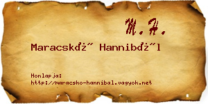 Maracskó Hannibál névjegykártya